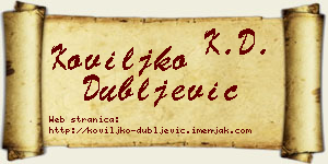 Koviljko Dubljević vizit kartica